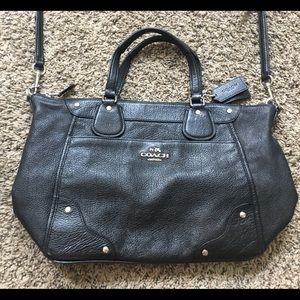 Genuine coach medium size black leather purse